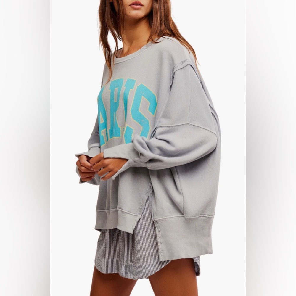 ▪️NWT Free People Graphic Camden Pullover in Paris
